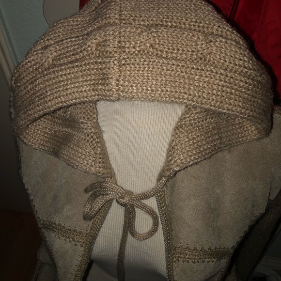 Vintage EUC split leather suede n acrylic coat - Picture 6 of 8